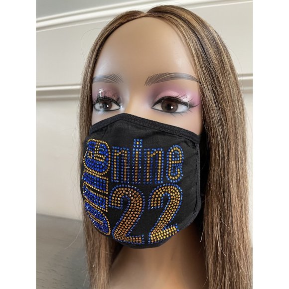 Sigma Gamma Rho 1922 Bling Rhinestone Face Mask - Picture 5 of 11